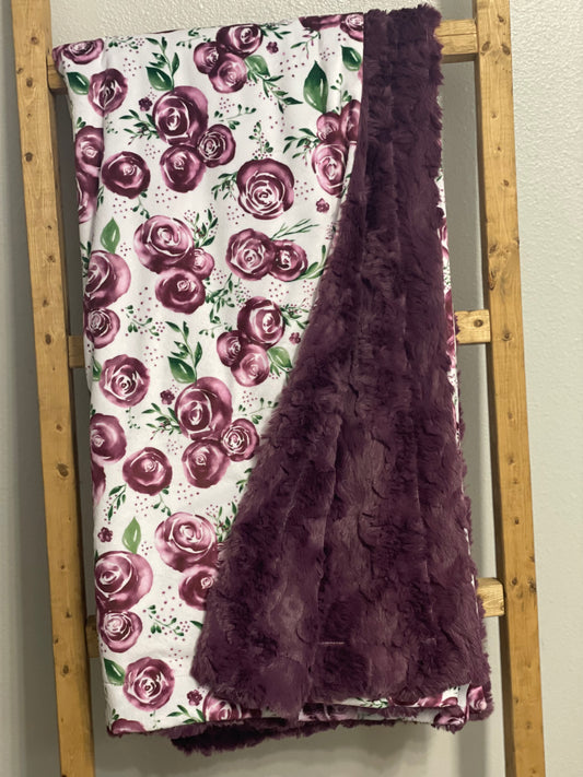 Plum flower and hide throw